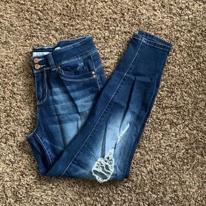 Mid rise denim jeans